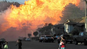 PG&E pipeline ignites an explosion in San Bruno 9/10/2010.