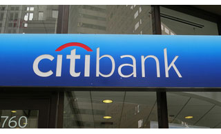 Citibank sign in window